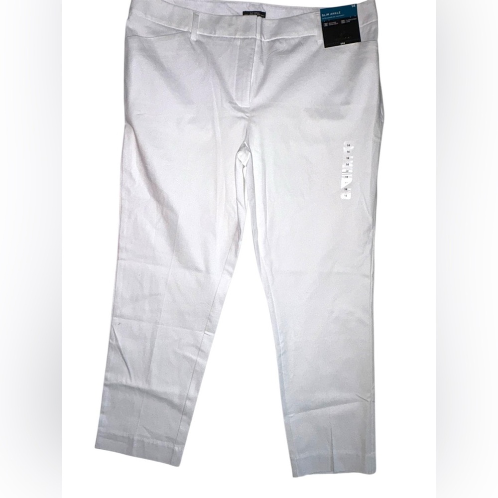 NWT Worthington slim ankle white pants size 14